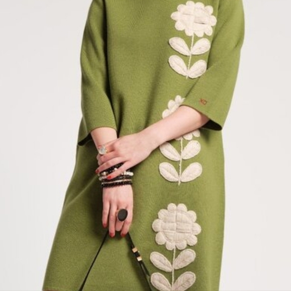 Frances Valentine Green Marino Wool Sweater Dress - Picture 3 of 10